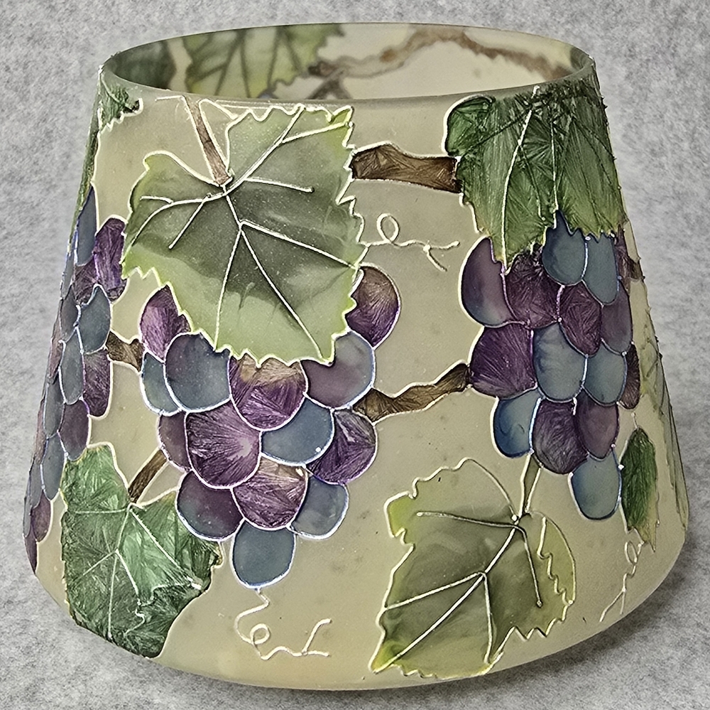 Joan Baker Designs‎ HandPainted Stained Glass Style Vineyard Lampshade Art Glass